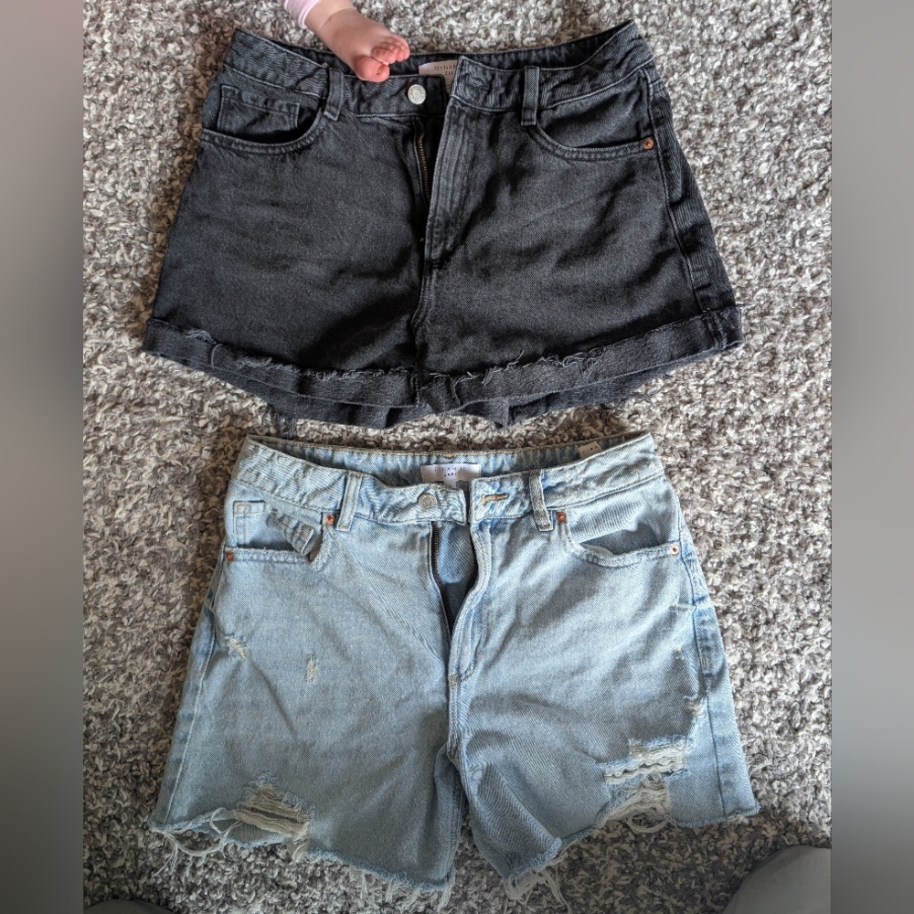 Dynamite Black and Blue Jean Shorts Casual Collection